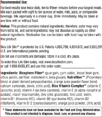 Unicity Balance Glucose usage